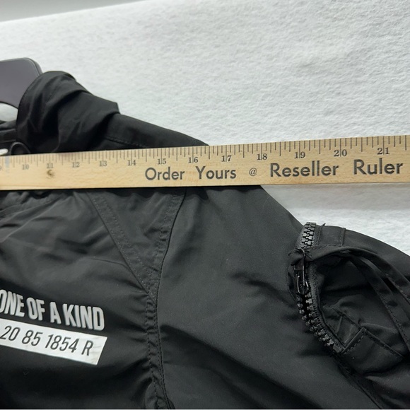 SMOKE RISE NY Cropped Black Windbreaker Full Zip Jacket SIZE SMALL NEW - Picture 5 of 11
